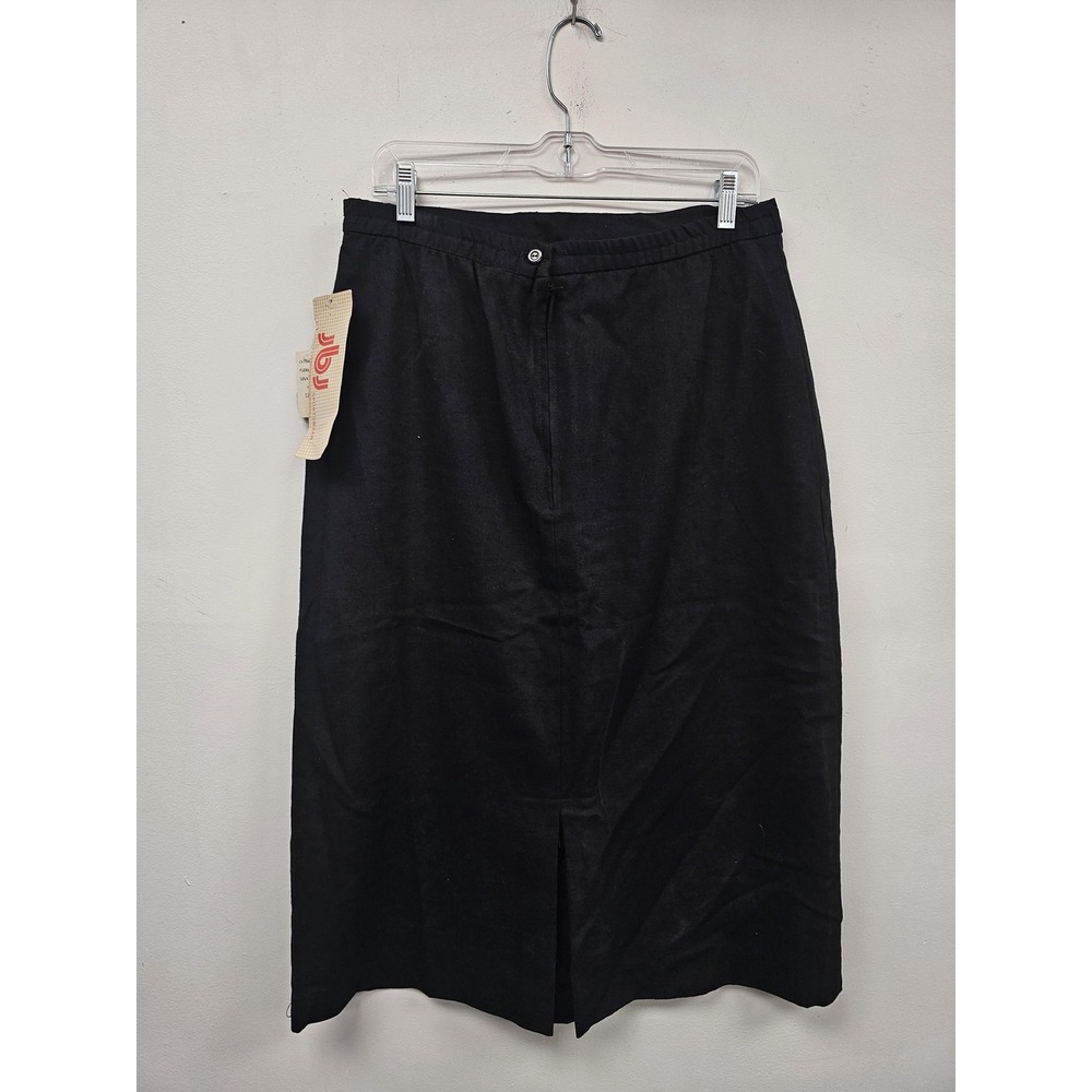 Vintage JBJ Sportswear Skirt Womens 14 Black Long Pencil Slit Made USA Career